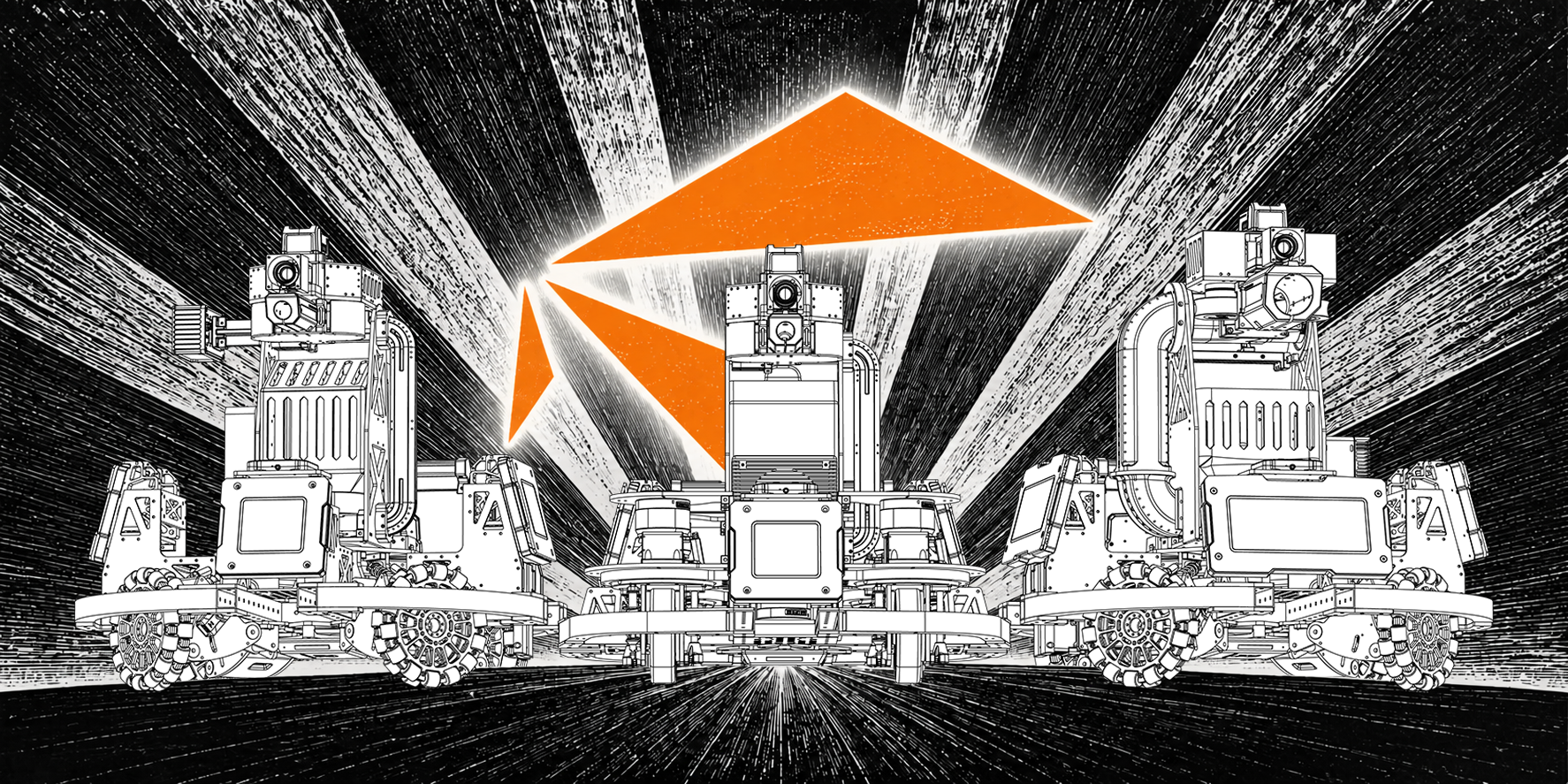ARCC 2026 robot fleet shirt illustration